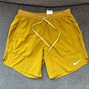 Nike Running Mustard Yellow Shorts